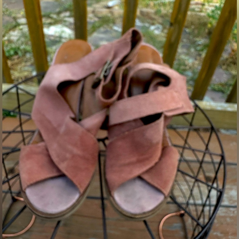 Cross Strap Block Heel Sandals - image 1